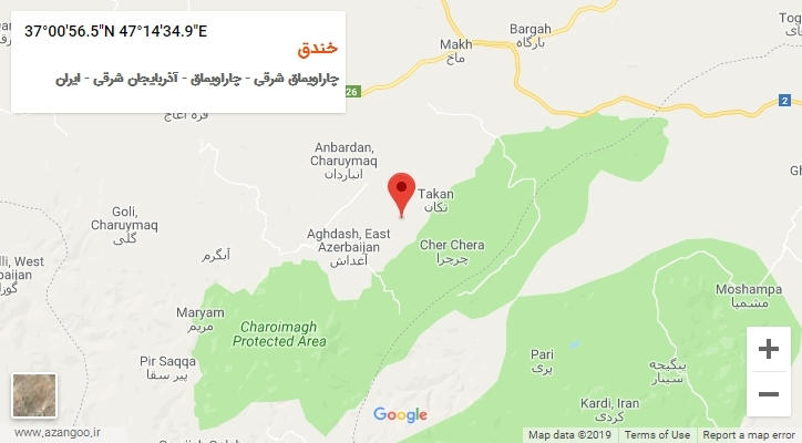 روستای خندق بر روی نقشه