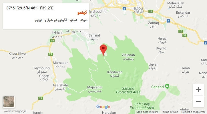 روستای کهنمو بر روی نقشه