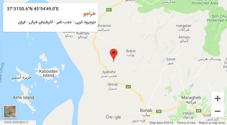 روستای خراجو بر روی نقشه