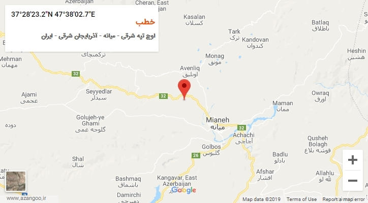 روستای خطب بر روی نقشه