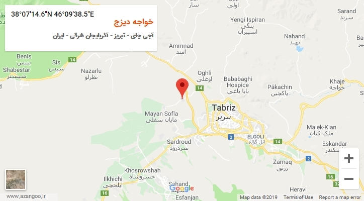 روستای خواجه دیزج بر روی نقشه