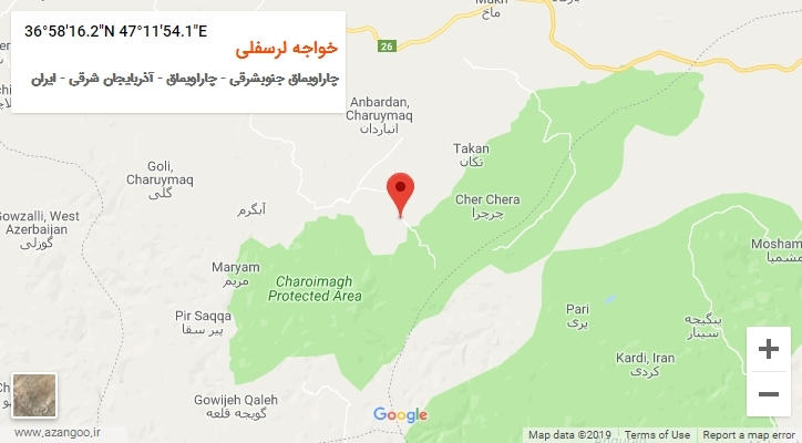 روستای خواجه لرسفلی بر روی نقشه