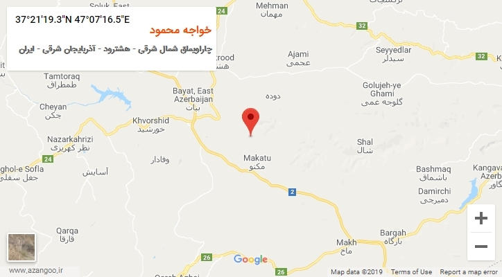 روستای خواجه محمود بر روی نقشه