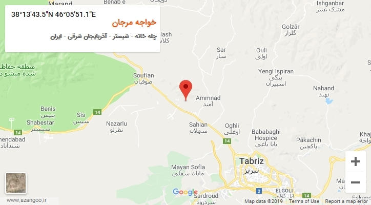 روستای خواجه مرجان بر روی نقشه