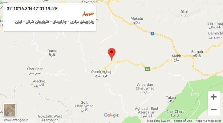 روستای خوبیار بر روی نقشه