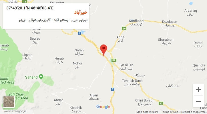 روستای خیرآباد بر روی نقشه