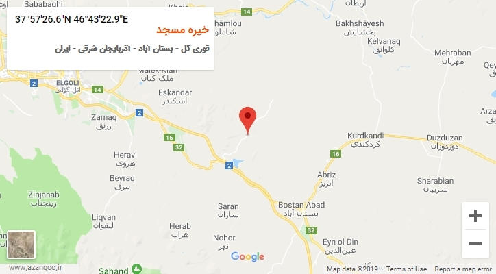 روستای خیره مسجد بر روی نقشه