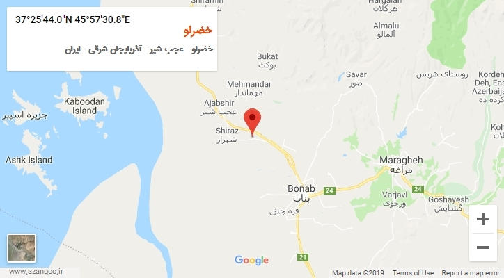 روستای خضرلو بر روی نقشه