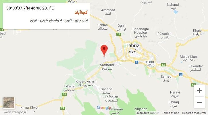 روستای کجاآباد بر روی نقشه
