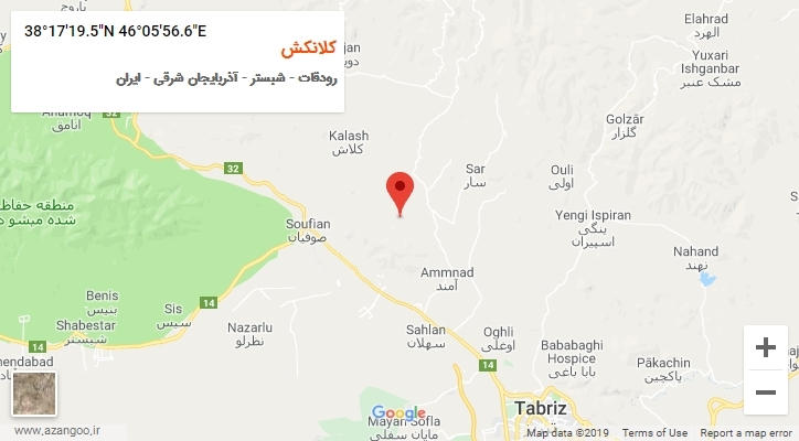 روستای کلانکش بر روی نقشه