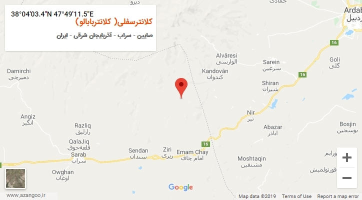 روستای کلانترسفلی( کلانتربابالو) بر روی نقشه