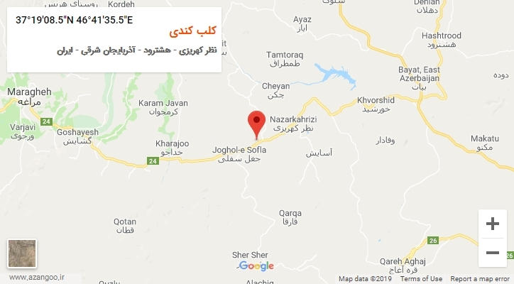 روستای کلب کندی بر روی نقشه