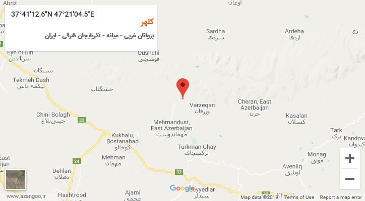 روستای کلهر بر روی نقشه