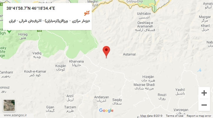 روستای کلو بر روی نقشه