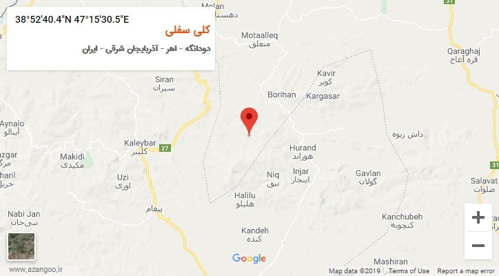 روستای کلی سفلی بر روی نقشه