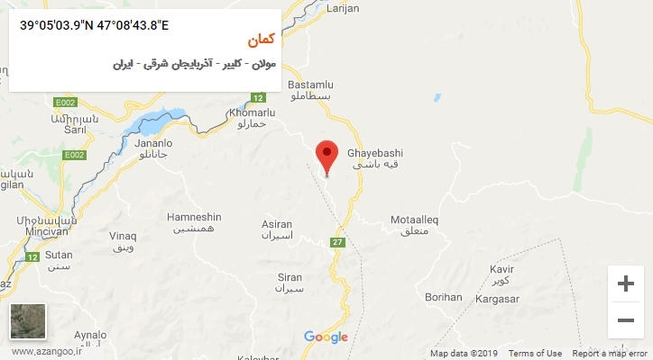 روستای کمان بر روی نقشه