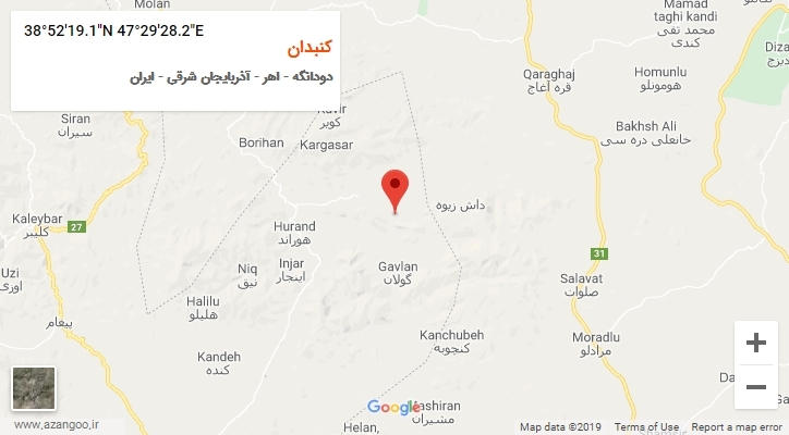 روستای کنبدان بر روی نقشه