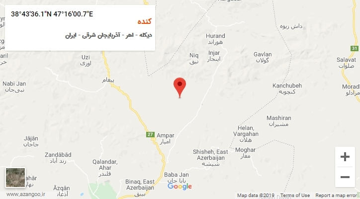 روستای کنده بر روی نقشه