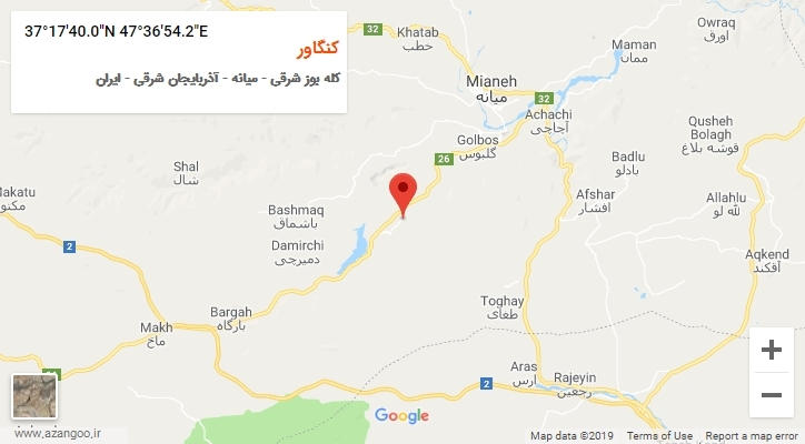 روستای کنگاور بر روی نقشه