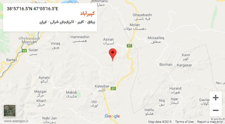 روستای کپیرآباد بر روی نقشه