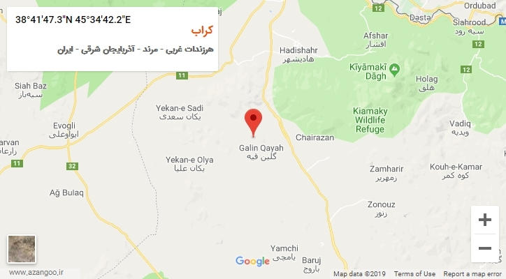 روستای کراب بر روی نقشه