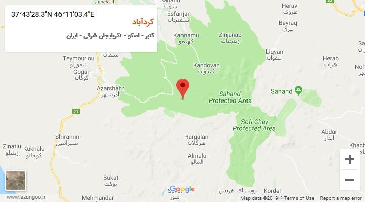 روستای کردآباد بر روی نقشه