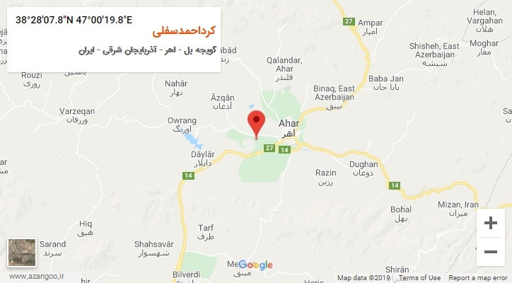 روستای کرداحمدسفلی بر روی نقشه