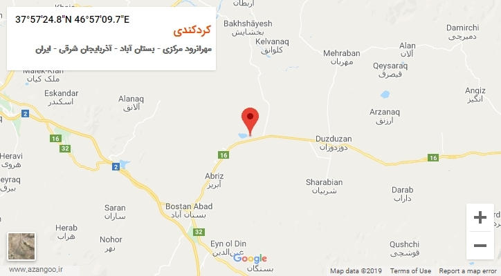 روستای کردکندی بر روی نقشه