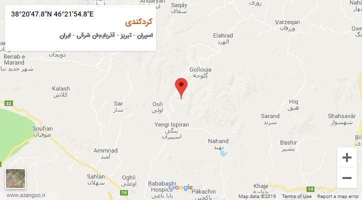 روستای کردکندی بر روی نقشه