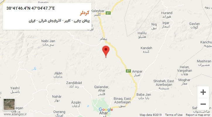 روستای کردلر بر روی نقشه