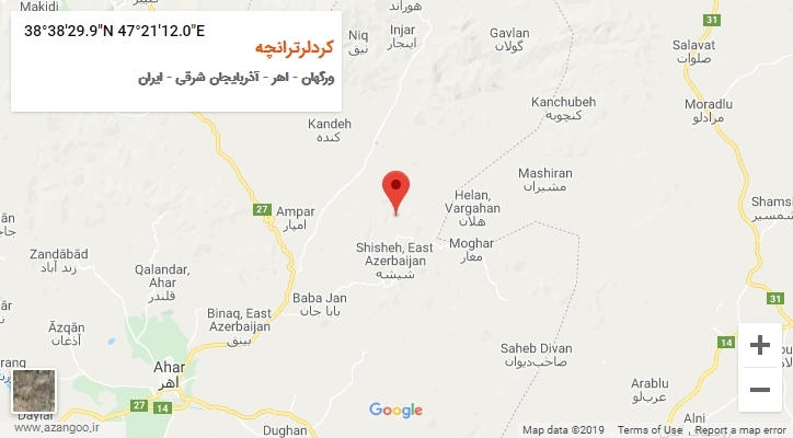 روستای کردلرترانچه بر روی نقشه