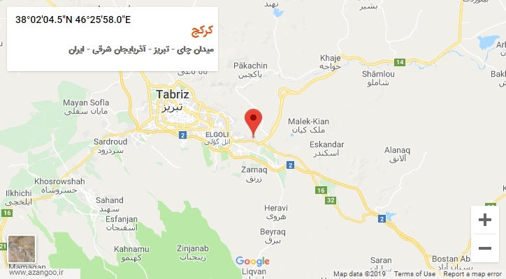 روستای کرکج بر روی نقشه