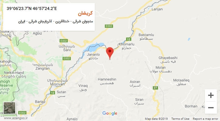 روستای کریشان بر روی نقشه