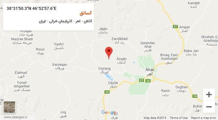 روستای کسانق بر روی نقشه
