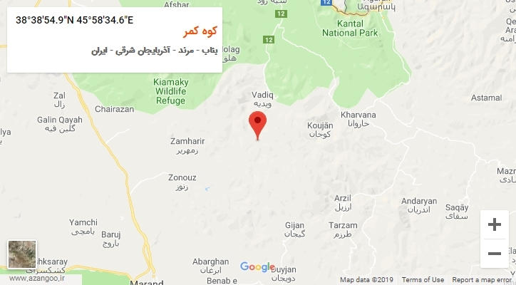 روستای کوه کمر بر روی نقشه