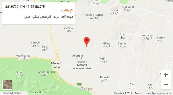 روستای کوهناب بر روی نقشه