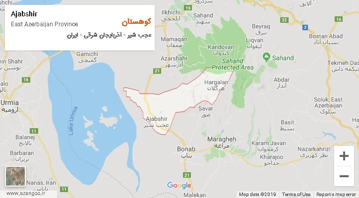 دهستان کوهستان بر روی نقشه