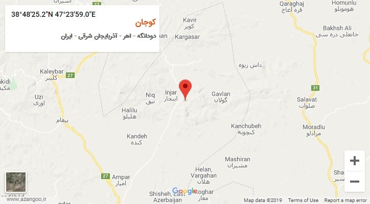 روستای کوجان بر روی نقشه
