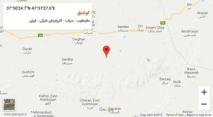 روستای کوشنق بر روی نقشه