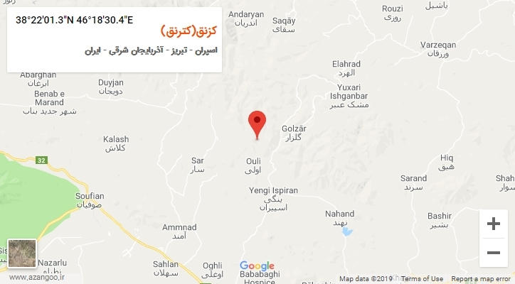 روستای کزنق(کترنق) بر روی نقشه