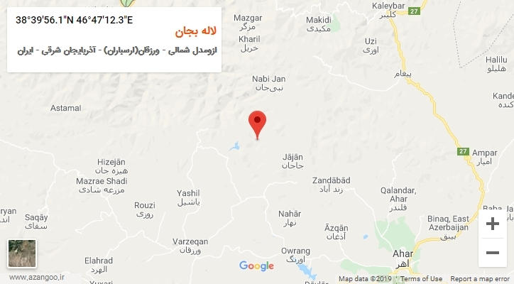 روستای لاله بجان بر روی نقشه