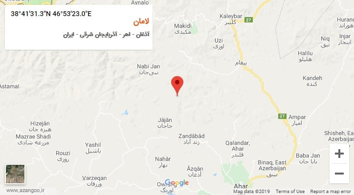 روستای لامان بر روی نقشه