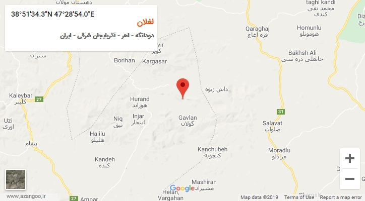 روستای لغلان بر روی نقشه