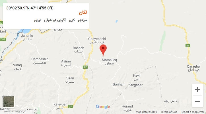 روستای لکان بر روی نقشه