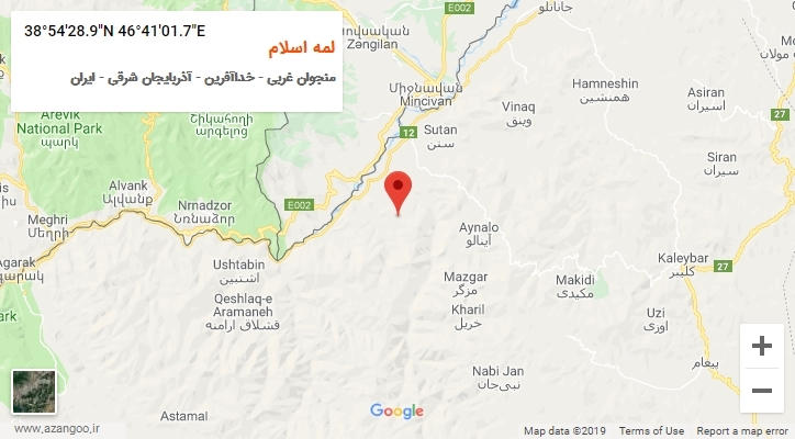 روستای لمه اسلام بر روی نقشه