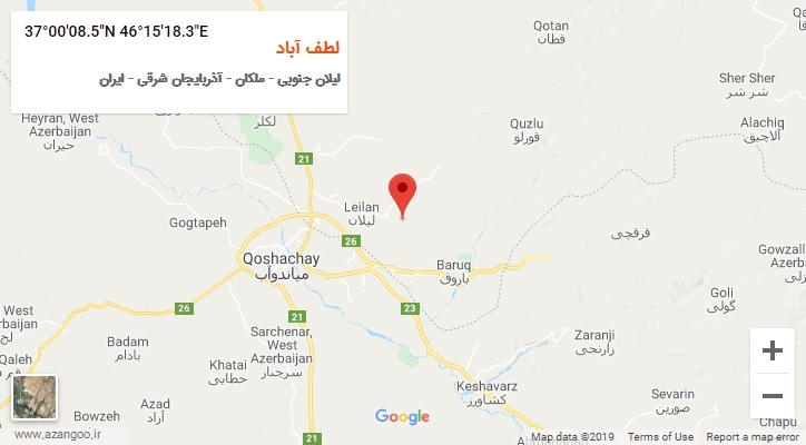 روستای لطف آباد بر روی نقشه