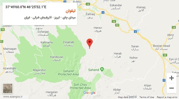 روستای لیقوان بر روی نقشه