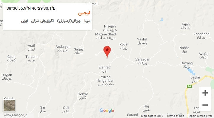 روستای لیجین بر روی نقشه