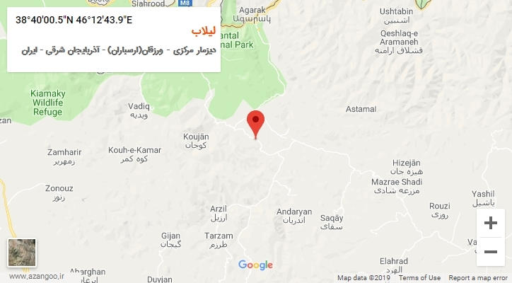 روستای لیلاب بر روی نقشه