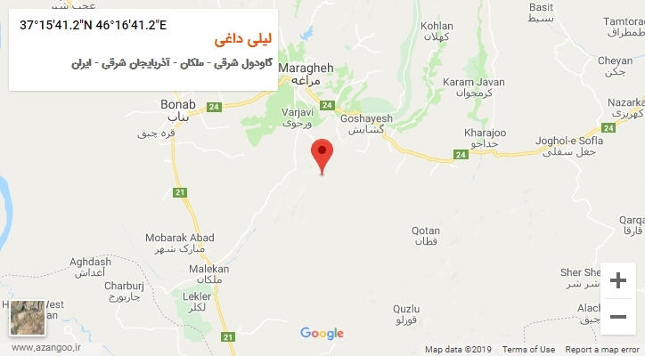 روستای لیلی داغی بر روی نقشه